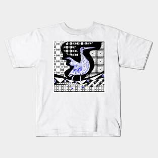 agami heron garza bird in ecopop talavera azulejo pattern wallpaper Kids T-Shirt